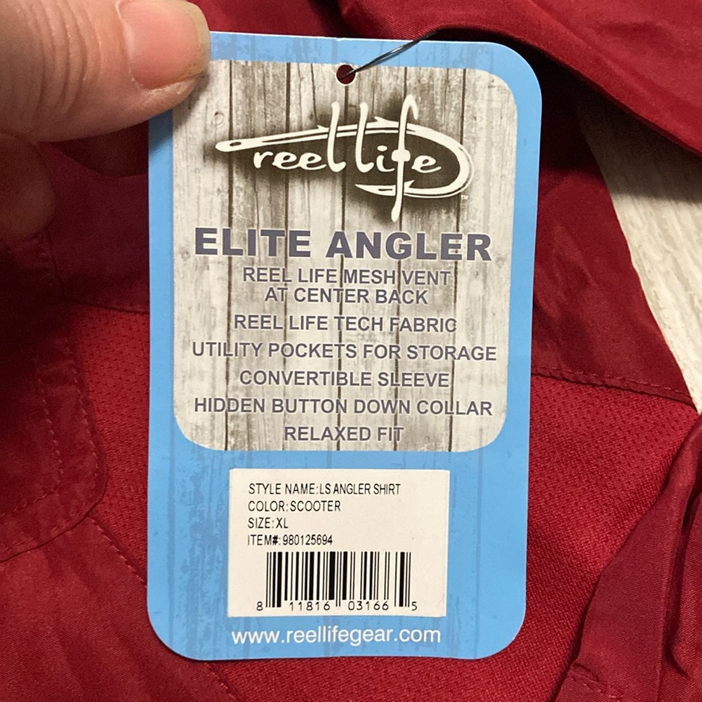 🔥BUNDLESALE Mens XL Reel Life elite angler fishing performance shirt nwt - Picture 2 of 6